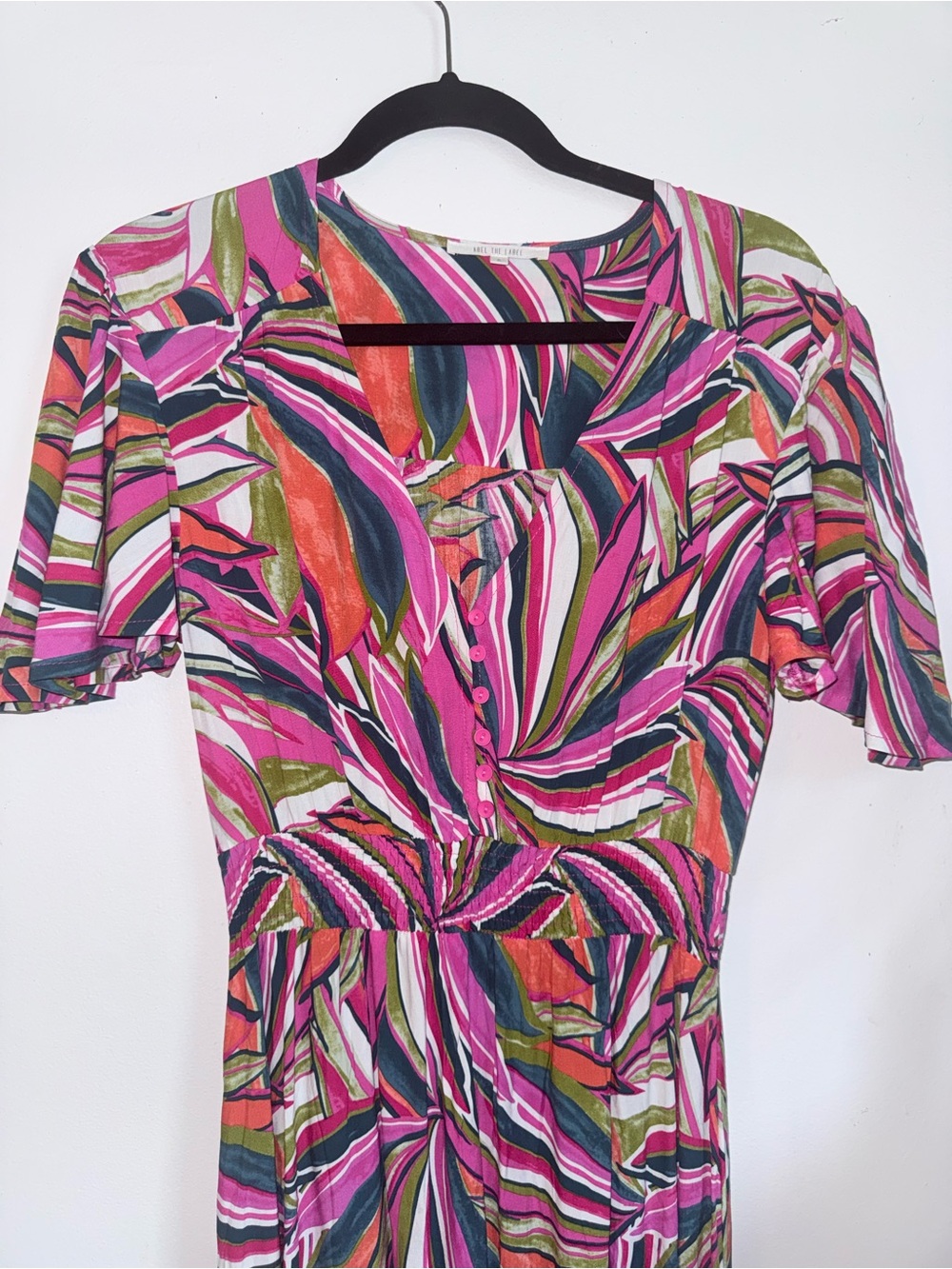 Abel The Label Vibrant Tropical High Low Maxi Dress Size S - Picture 3 of 8